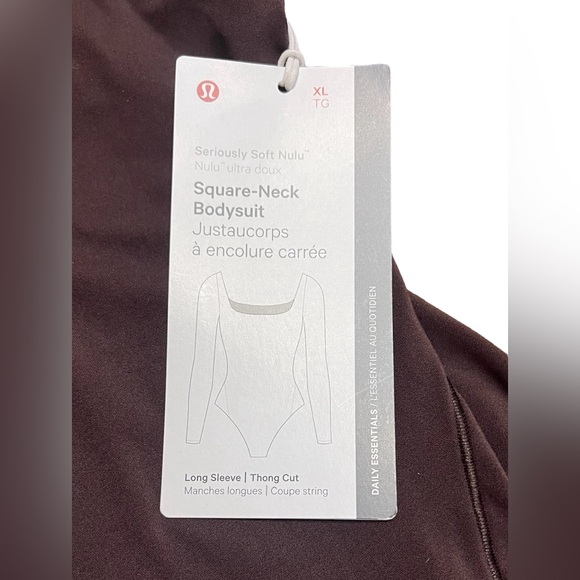 Lululemon Wundermost Ultra-Soft Square-Neck Long-Sleeve Bodysuit Size XL New - Picture 4 of 7